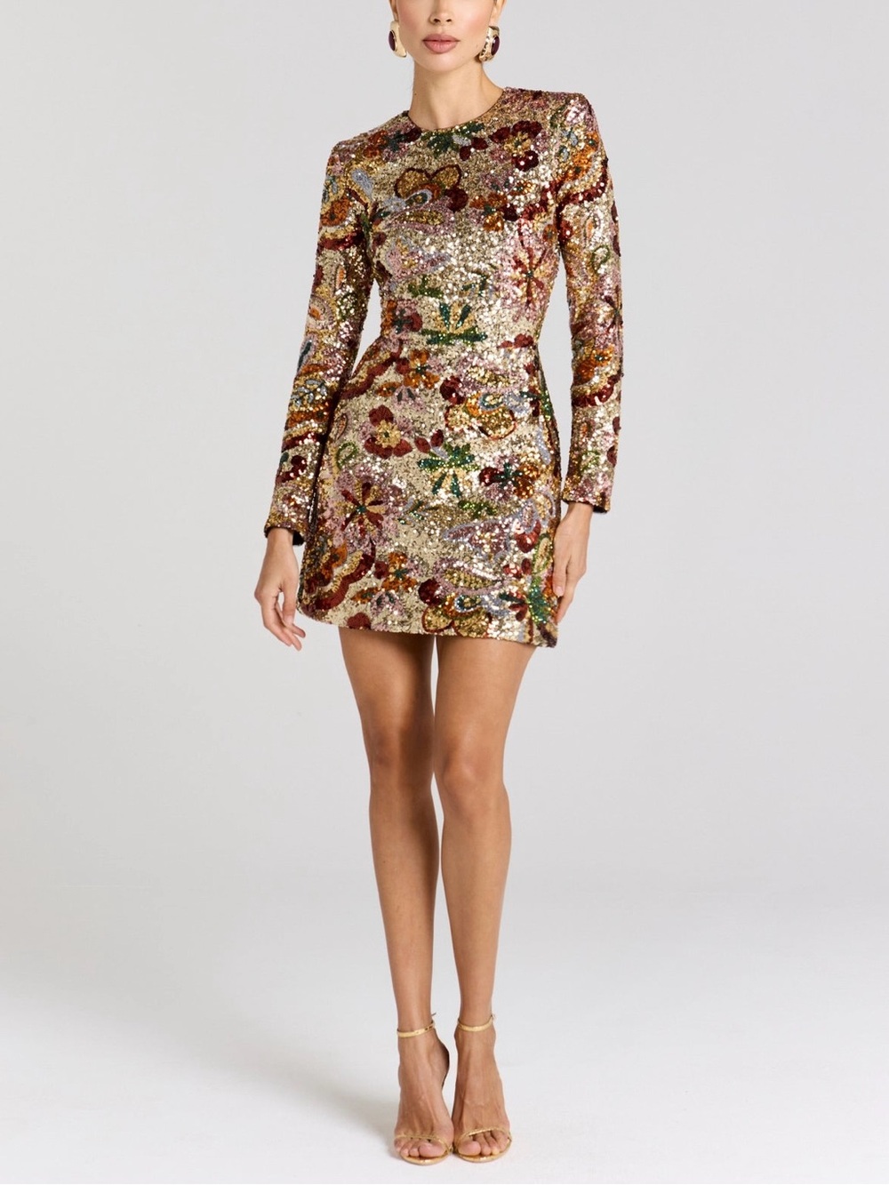 NWOT Nadine Merabi Camille Gold Sequin Mini Dress Size S